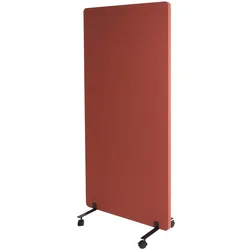 Proregal Akustik-Trennwand | HxBxT 167x80x39 cm | doppelwandig rollbar Stoff Braun | Büro-Sichtschutz Raumteiler Pinnwand