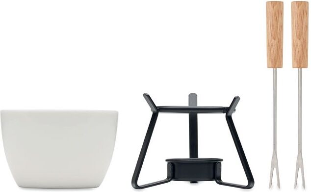 Set à fondue en céramique personnalisée 240 ml - KASE blanc