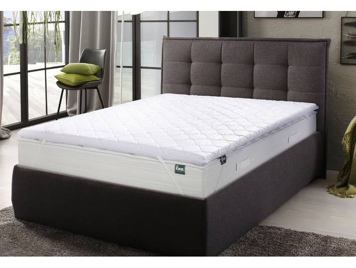 Topper FAN Kian , weiss (weiß), B:80cm H:5,5cm L:200cm, Komfortschaum, Topper, Topper, Komfortkern mit mehr als 1.000 Wellnesspunkten