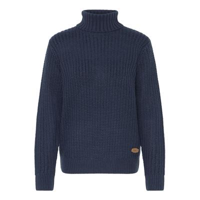 Rollkragenpullover OXMO "Rollkragenpullover OXEdna", Damen, Gr. M, blau (total eclipse), Obermaterial: 100% Polyacryl PAN., Pullover Rollkragenpullover