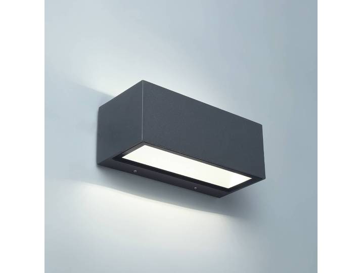 LUTEC Aussenwandleuchte GEMINI, alu / grau / zink, Aluminium, Modern, Wandleuchte außen