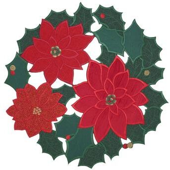 Saro Lifestyle "Winter Bloom Placemat (Set of 4) - 15""x15"""