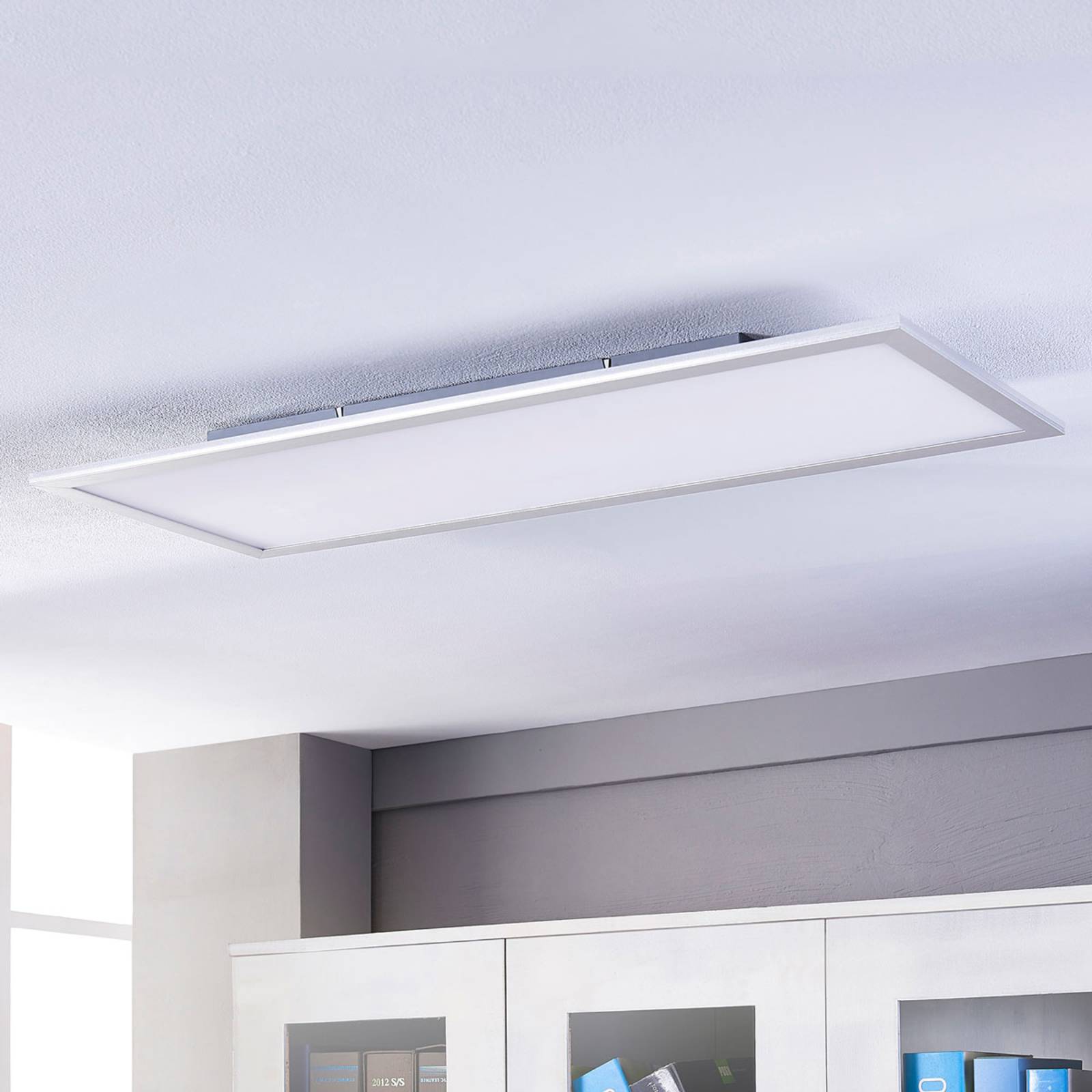 LED Panel Livel Lindby, alu / grau / zink, für Küche, Kunststoff, Modern, LED Deckenleuchte