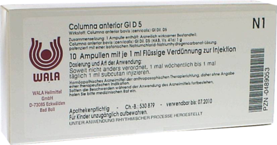 WALA Heilmittel GmbH COLUMNA anterior GL D 5 Ampullen 10X1 ml 00489053