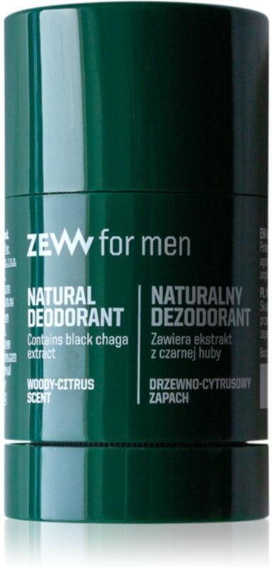 Zew For Men DEODORANT natural with black chaga, woody-citrus déodorant solide naturel 30 g