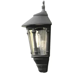 Konstsmide Wandleuchte VIRGO SEMI, E27 max. 60W, Schwarz, Aluminium / Rauch-Acrylglas KON-569-750