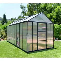 Palram - Canopia Aluminium Gewächshaus Glory 48 | Anthrazit | 483x244x268 cm - Anthrazit