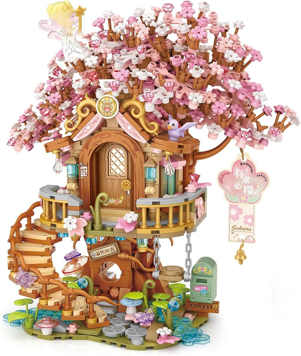 Kersenboom Bouwstenen Set met Fee - Educatief Speelgoed voor Creatieve Kinderen