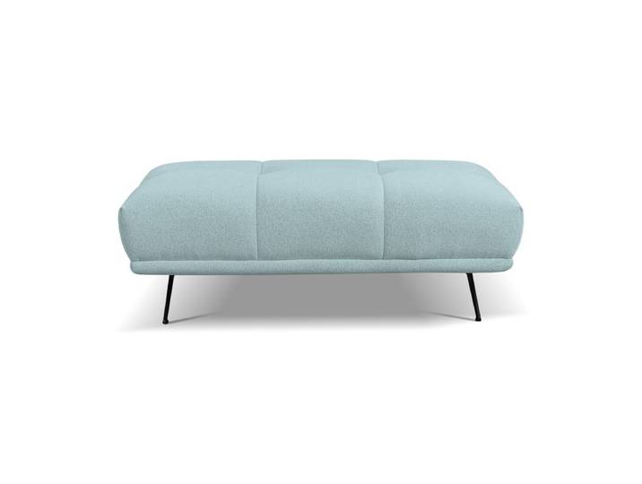 Pouf GIOVANNI tissu raven bleu clair