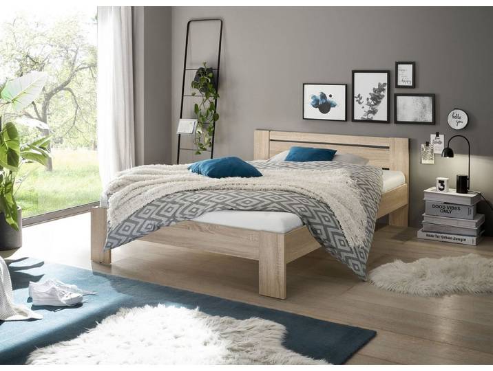möbelando Bett Cannes, in Eiche Sonoma. Abmessungen (BxHxT) 145x71x204 cm