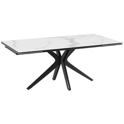 Akante Esstisch mit Auszug Influence 190/270 x 100 cm Keramik Marmoroptik 190
