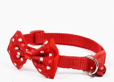 Everyday Crate Elegant Adjustable Bow Tie Bell Pet Collar For Cats & Dogs Cat Collar, Dog Collar, Bow Tie Pet Collar red