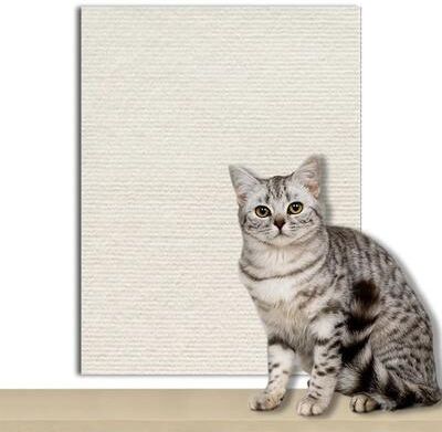 Inspired Living Cat Scratch Guard Self Adhesive Furniture Protector Mat white 30x30cm