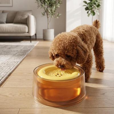Inspired Deals Floating Pet Water Bowl For Cats & Dogs Non Slip Large Capacity Dispenser orange
