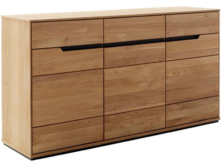Sideboard MCA LIVING Araya Sideboard , braun (holzfarben), B:152,5cm H:82cm T:40,5cm, Holzwerkstoff, Massivholz, Sideboards, Sideboard, Schubkästen/ Türen gedämpft