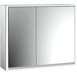 Emco Loft Aufputz-Lichtspiegelschrank 979805108 800x733mm, LED, 2-türig, breite Tür rechts, aluminium/Spiegel