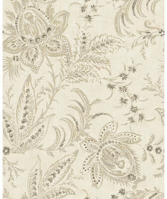 Seabrook Designs Elli Jacobean Floral Unpasted Wallpaper