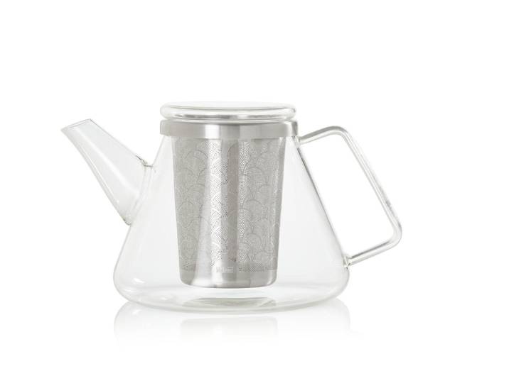 Teekanne ADHOC Fusion 1 l , transparent, 1 l, Borosilikatglas, Edelstahl, Kannen, Teekanne