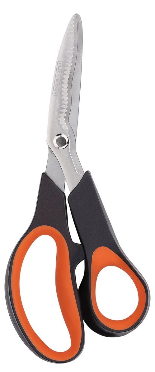 Black+Decker Bloemenschaar Multifunctionele Tuinschaar met Stalen Snijblad en Kunststof Handvat Zwart/Oranje