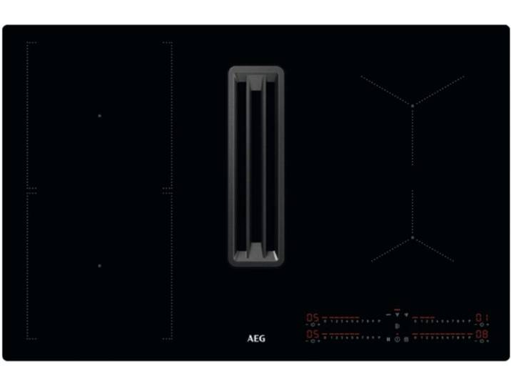 AEG CCE84543CB Plaque à induction avec hotte intégrée 80 cm Verre noir
