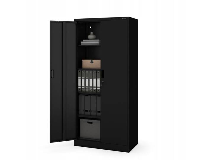 Armoire Métallique JAN Compacte Noire avec Serrure - 175x80x40 cm