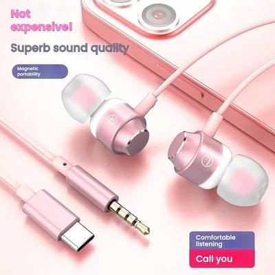 Inspire Essentials ClearSound Universal Wired Earbuds With Type C And Lightning Compatibility white