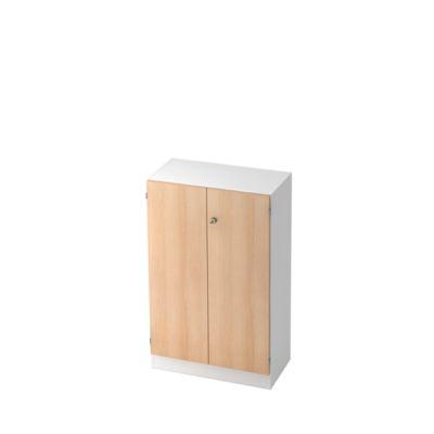 Aktenschrank 3 OH, B 800 x T 420 x H 1270mm, abschließbar, weiß/eiche