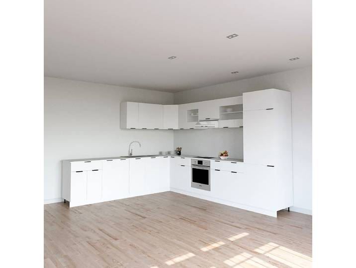 Hängeschrank Fasola mit Glastür 80cm Weiß/Weiß
