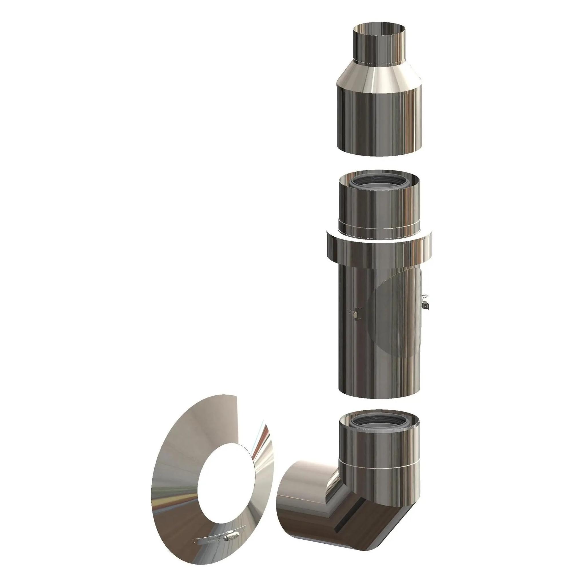 Atec GmbH & Co.KG Basis-Set IronPoly f. AW-Instal. Edelstahl blank DN 80/125 (701770)