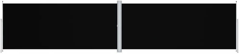 Dakota Fields 1000cm W x 220cm D Plastic Cover Motorised Retractable Side Awning Black 220cm H x 1000cm W x 220cm D