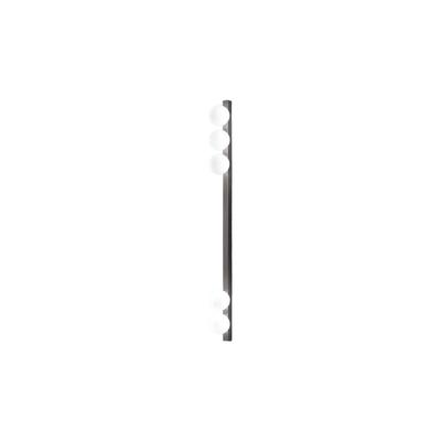 Deckenleuchte Perenz 10S48482, titangraues Metall, 5 kugelförmige Diffusoren aus weiß geätztem, mundgeblasenem Glas, modernes Design