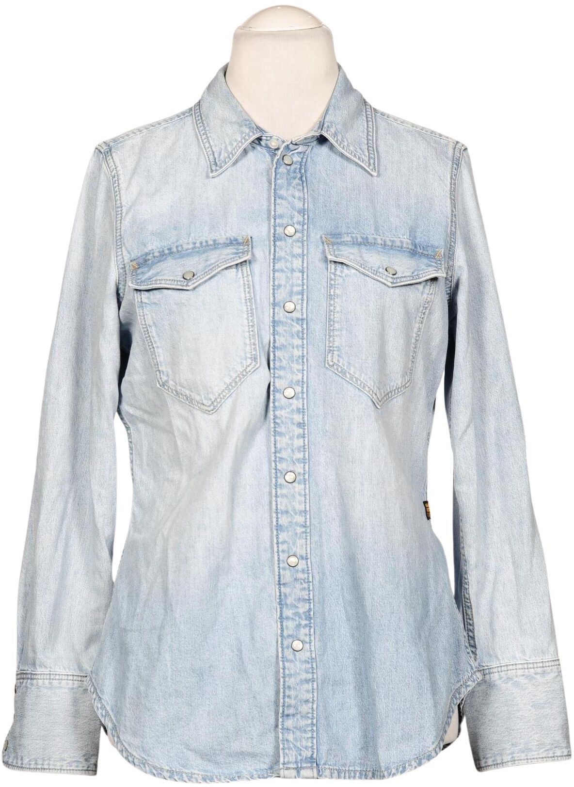 G Star RAW Damen Bluse, Hellblau, Gr. L, Baumwolle - Second Hand