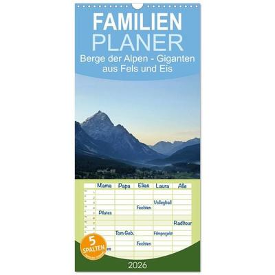 Familienplaner 2026 - Berge der Alpen - Giganten aus Fels und Eis mit 5 Spalten (Wandkalender, 21 x 45 cm) CALVENDO