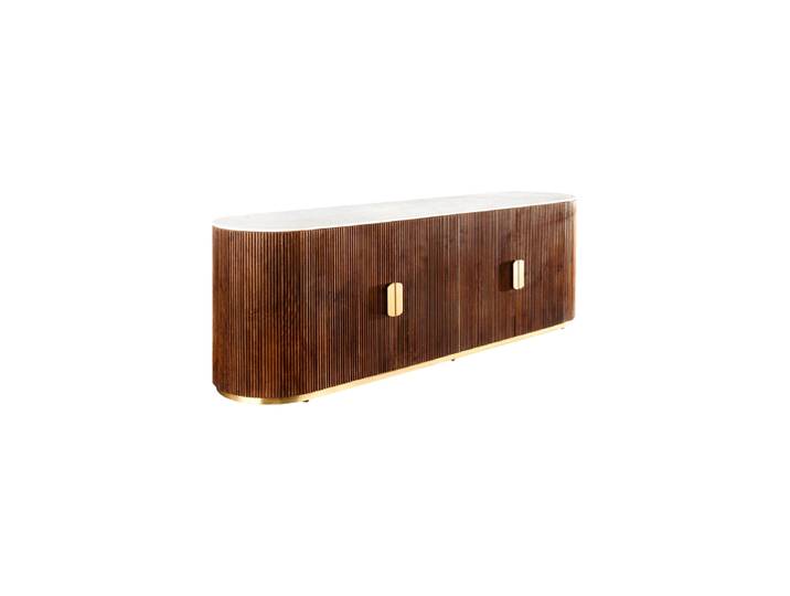 Marmor Design Sideboard „Nillos II“ Mangoholz Natural, Weiss, Gold Invicta Interiors