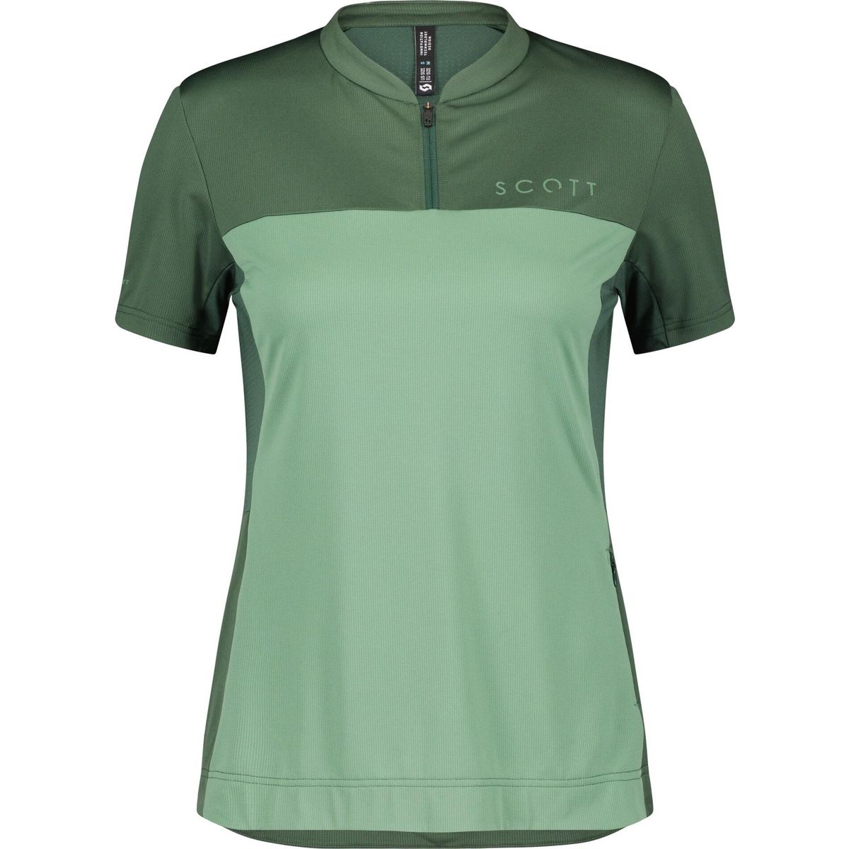 Scott Shirt W's Trail Flow Zip SS smoked green/glade green (7180) XS 2894387180004