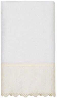 Authentic Hotel and Spa 100% Turkish Cotton Arian Cream Lace Embellished Bath Towel