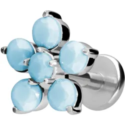 Titan Labret mit Innengewinde BLUME + SYNTHETISCHE TÜRKISE