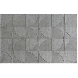 como Webteppich  Carruth , grau , Wolle,Baumwolle,Synthetische Fasern , Maße (cm): B: 190