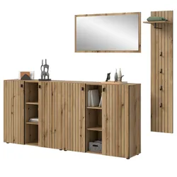 GARDEROBEN-SET Evoke Eiche 4-teilig 258 cm, Komplettset mit viel Stauraum