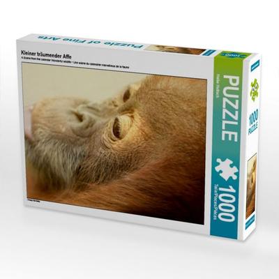 CALVENDO Puzzle Kleiner träumender Affe | 1000 Teile Lege-Größe 64x48cm Foto-Puzzle für glückliche Stunden