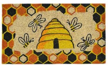 Imports Decor Beehive Orange and Yellow and Black Doormat - and Black Doormat