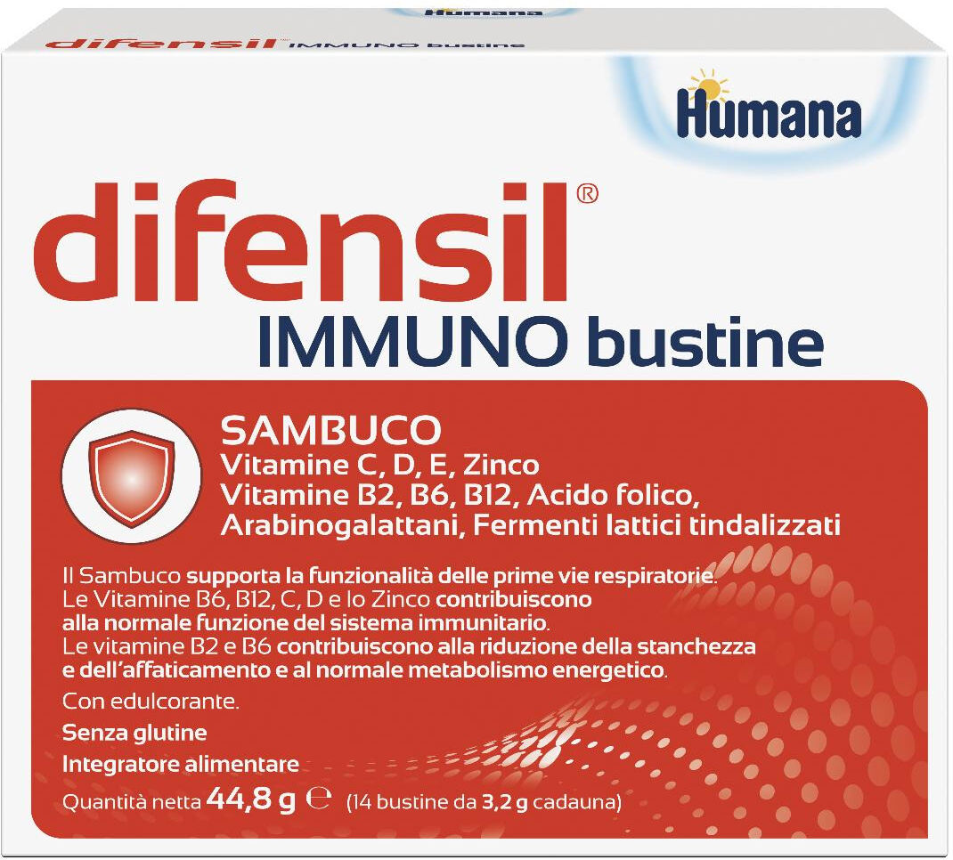 HUMANA Difensil - Immuno Bustine Integratore Alimentare, 14 Bustine