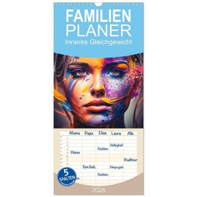 Familienplaner 2026 - Inneres Gleichgewicht mit 5 Spalten (Wandkalender, 21 x 45 cm) CALVENDO