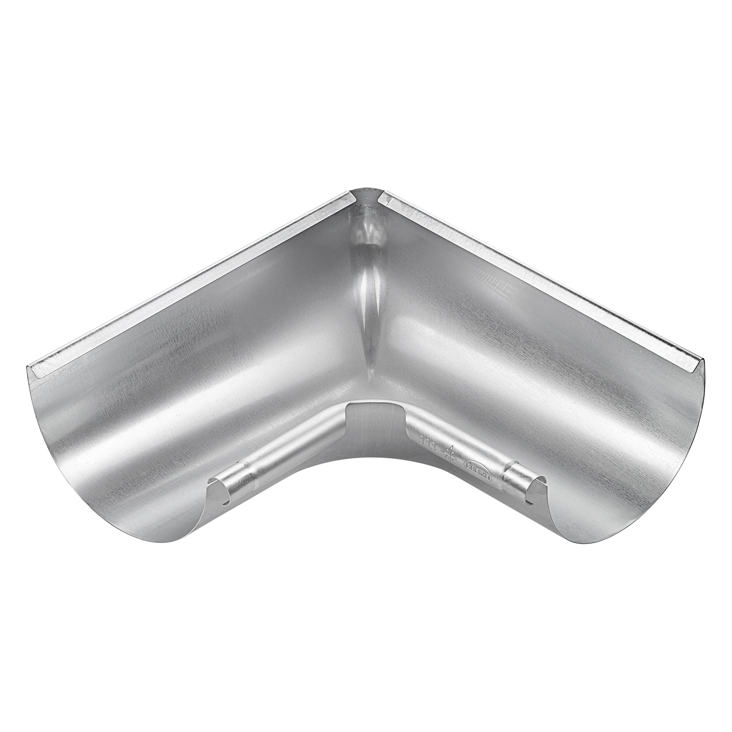 Grömo Zink-Rinnenwinkel 90Grad, 333mm, Inneneck, halbrund (62308)