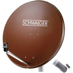 Schwaiger SAT Anlage ohne Receiver (Parabolantenne, DVB-S / -S2), SAT Spiegel + SAT Antennen, Rot