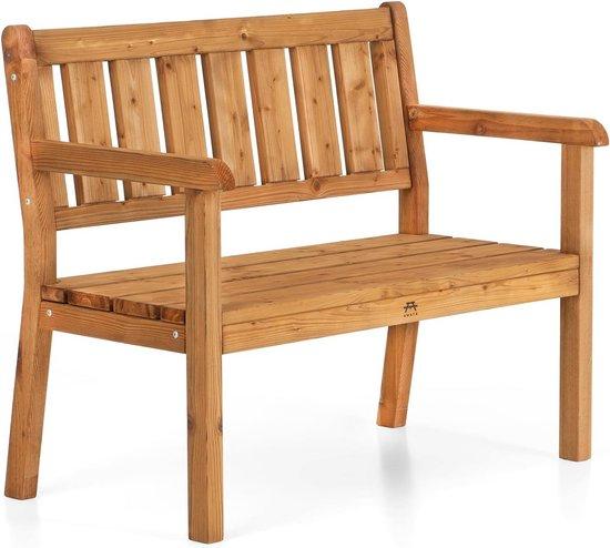 Doppelbank aus Holz wetterfestes Gartenmöbel - Naturfarben