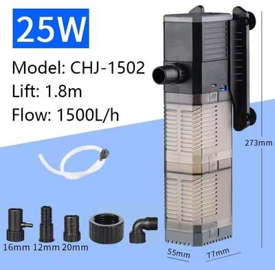 Inspire Curations 4 In 1 Aquarium Filter Internal Aquarium Filter Pump Aquarium Submersible Pump With Replacement Filter Cotton 25w