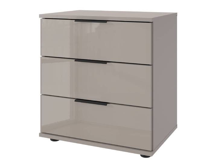 Table de chevet Saigon - Verre 58cm Beige/Gris Sahara