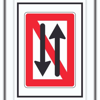 HB-Druck Begegnen und überholen verboten Symbol A3 Rückseite selbstklebend
