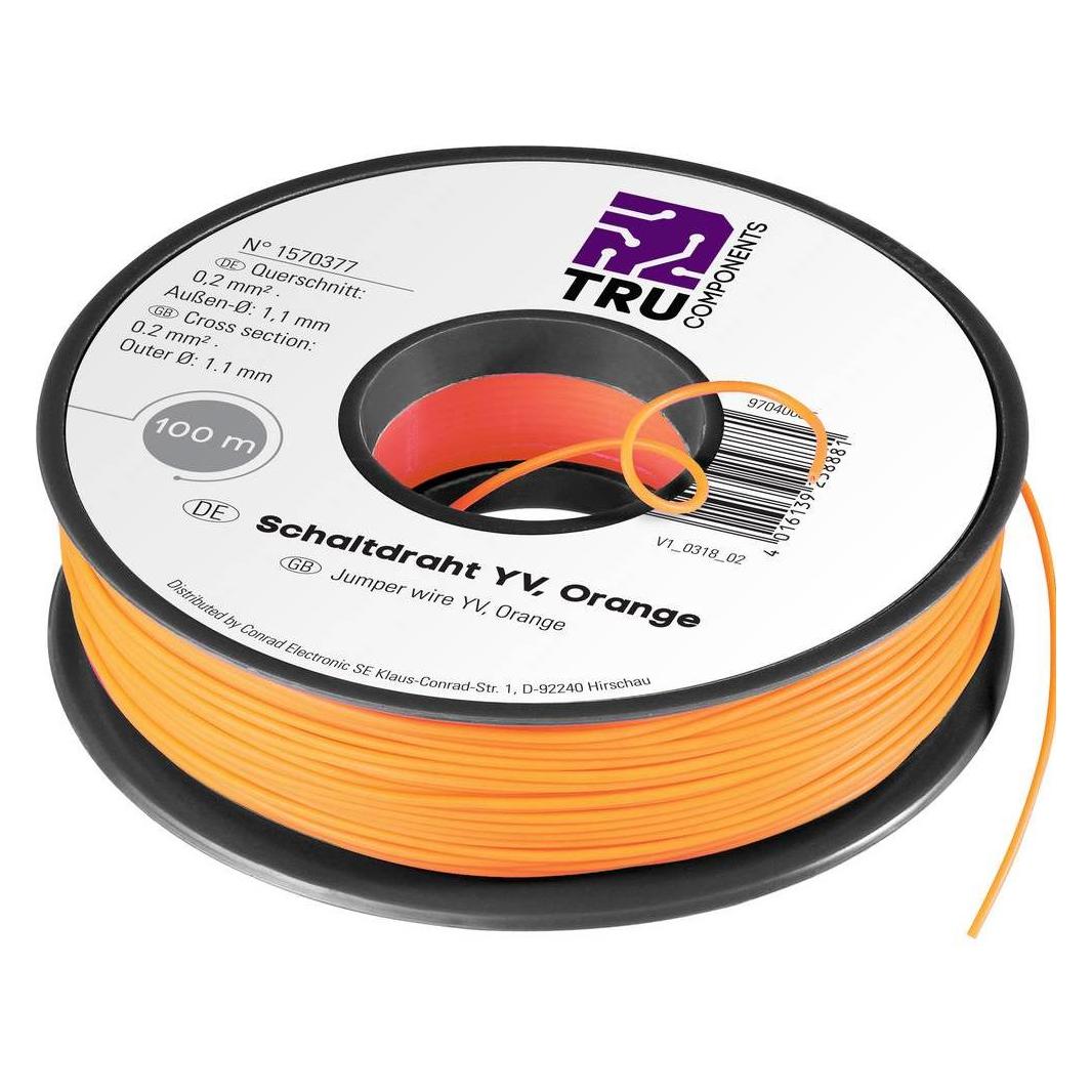 Tru Components Schaltdraht Yv 1 x 0.20 mm² Ro (25 m) (1567888)